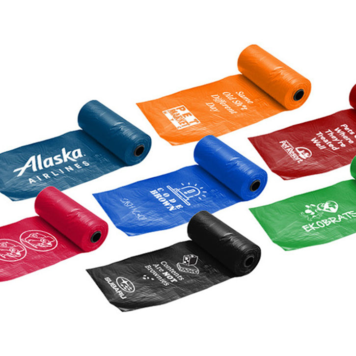dog poop bags in different colors